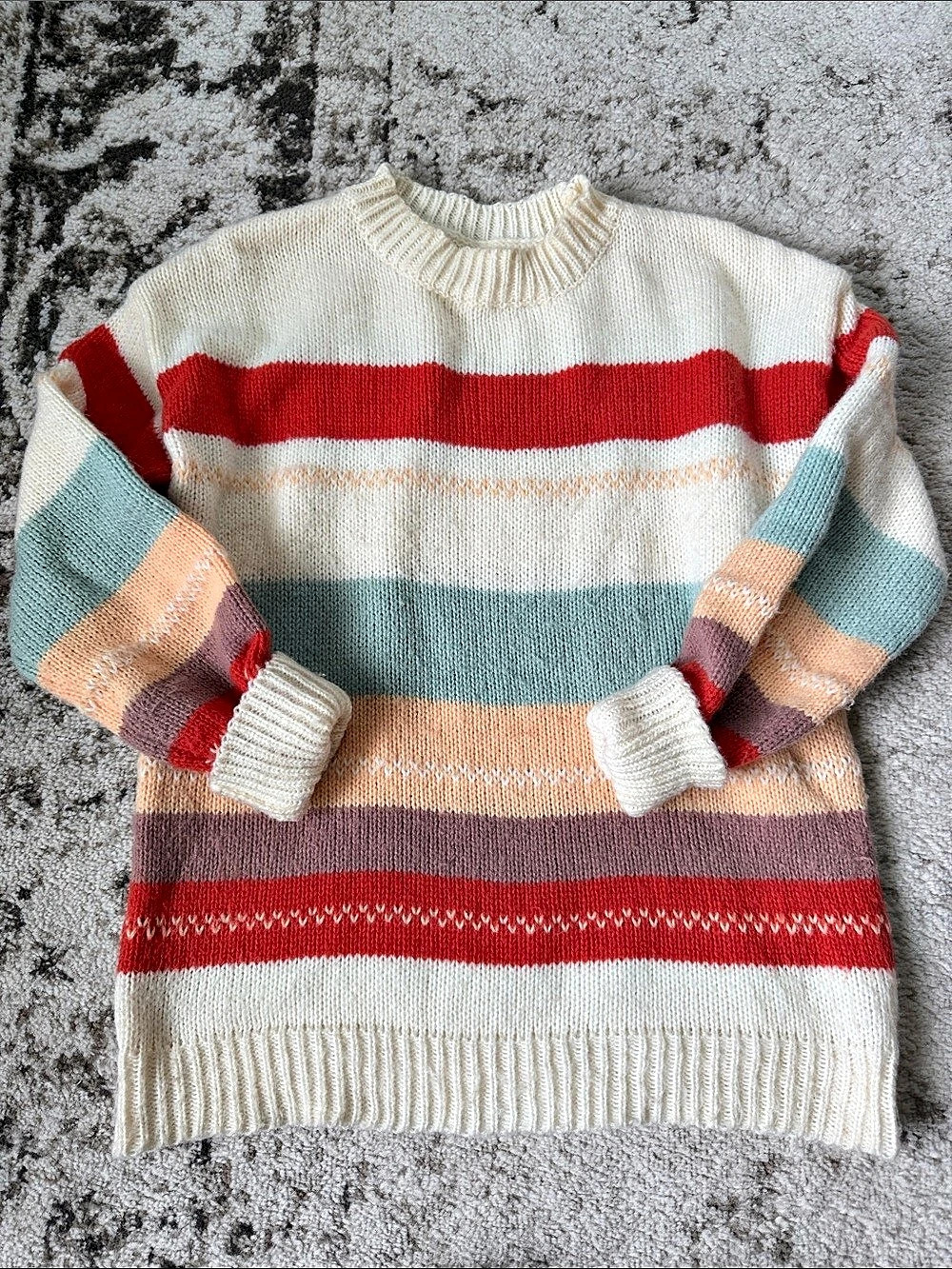 Boutique Striped Crewneck Sweater